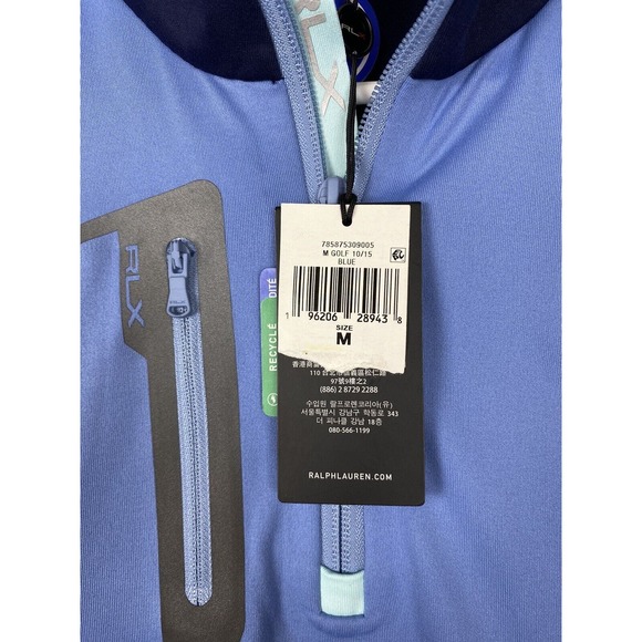 NWT RLX Ralph Lauren Golf 1/4 Zip Pullover Navy Blue Men’s Sz Medium MSRP $148 - Picture 7 of 11